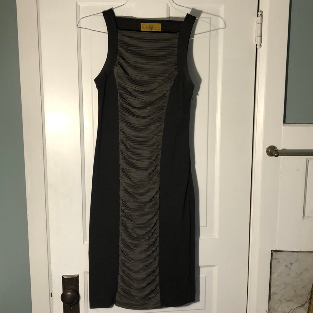 Nicole Miller two tone grey dress